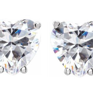 Heart Natural Mined Diamond Studs 14K Gold (1.31 Ct F Si2) C54200047